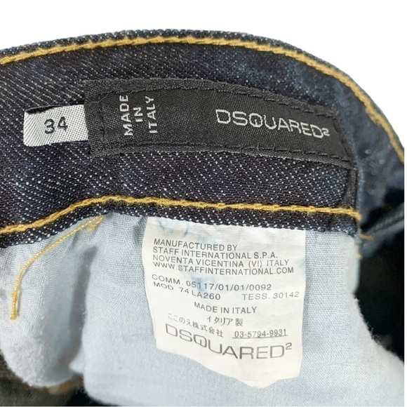 Dsquared2 Splatter Distressed Slim Straight Leg Jeans Size 34 - Picture 7 of 8